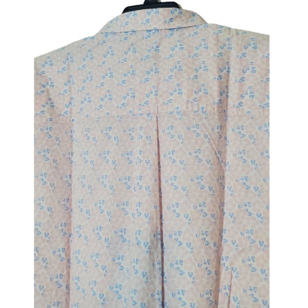 Men's Croft & Barrow® Slim-Fit Woven Button-Down Shirt XL Pink Blue Short Sleeve - Picture 4 of 4